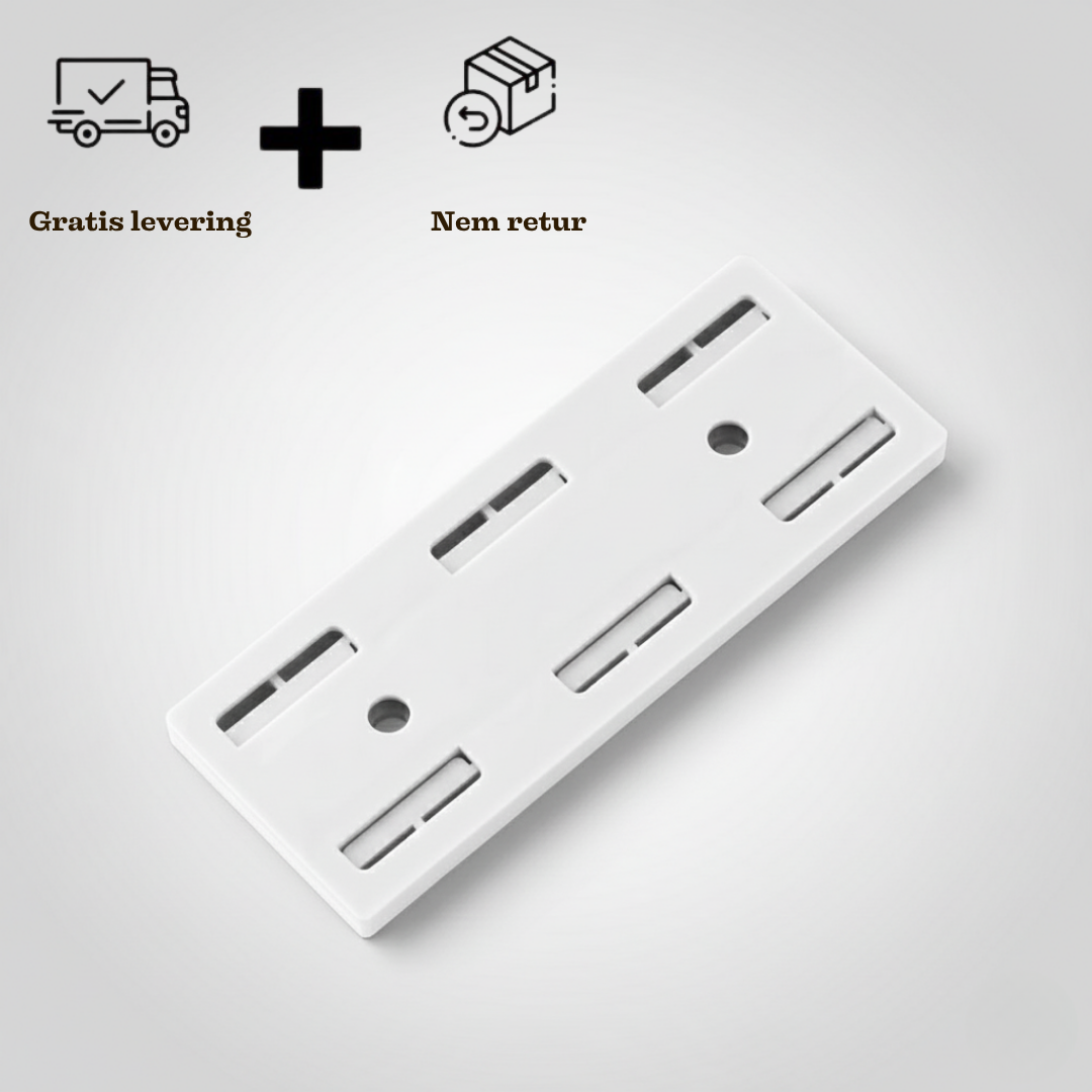 GripDock™ Den bore- og hulfri vægløsning til strømlister og kabelstyring