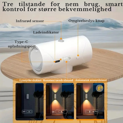 AuraSense™ Trådløs Væglampe: Luksus Up/Down Lys & Smart Bevægelsessensor