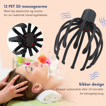 OctoRelief™ – Hovedbundsmassager med Rødt Lys & Stresslindring