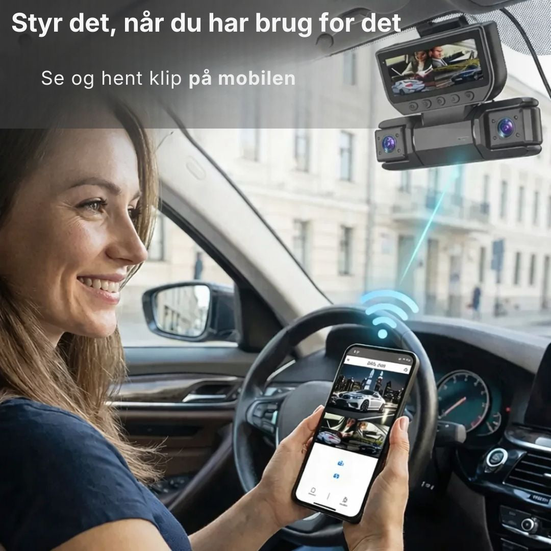Se og gem dashcam klip på mobilen