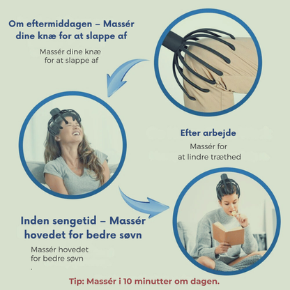 OctoRelief™ – Hovedbundsmassager med Rødt Lys & Stresslindring