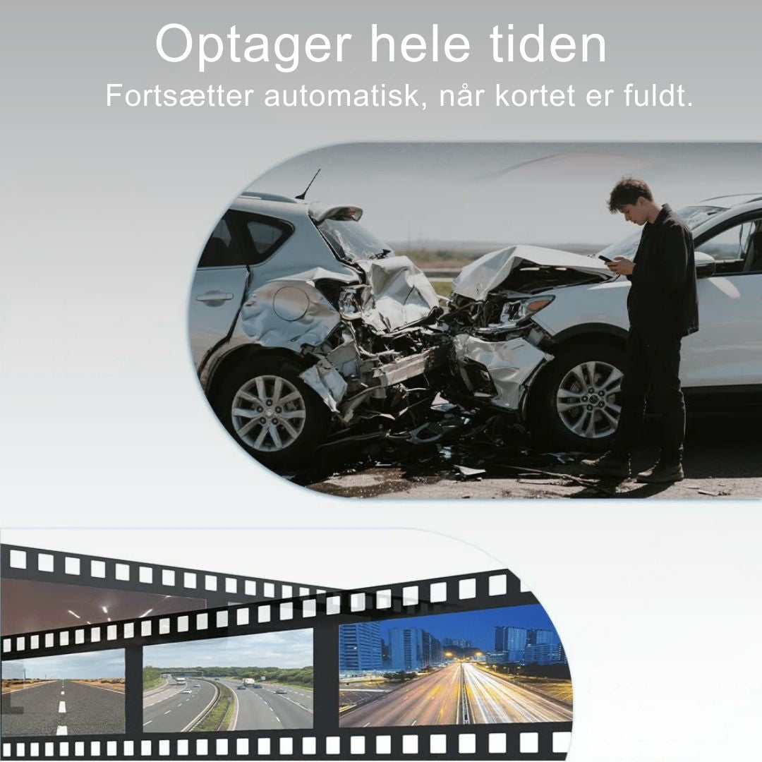 4 kameraer dashcam inklusiv bagkamera