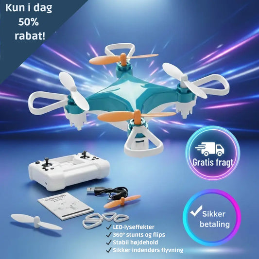 AeroNøva — LED stuntdrone med 360° tricks og højdehold for den perfekte gaveoplevelse