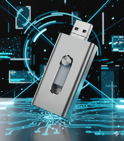 DataBolt™ 3-i-1 højhastigheds-USB-drev – Superhurtig opbevaring til telefon, bærbar og tablet