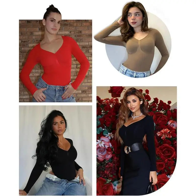 NimmaFit™ Langærmet Kropsformende Dragt — en glatter, smukkere overkrop i én base