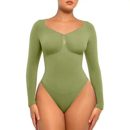 NimmaFit™ Langærmet Kropsformende Dragt — en glatter, smukkere overkrop i én base