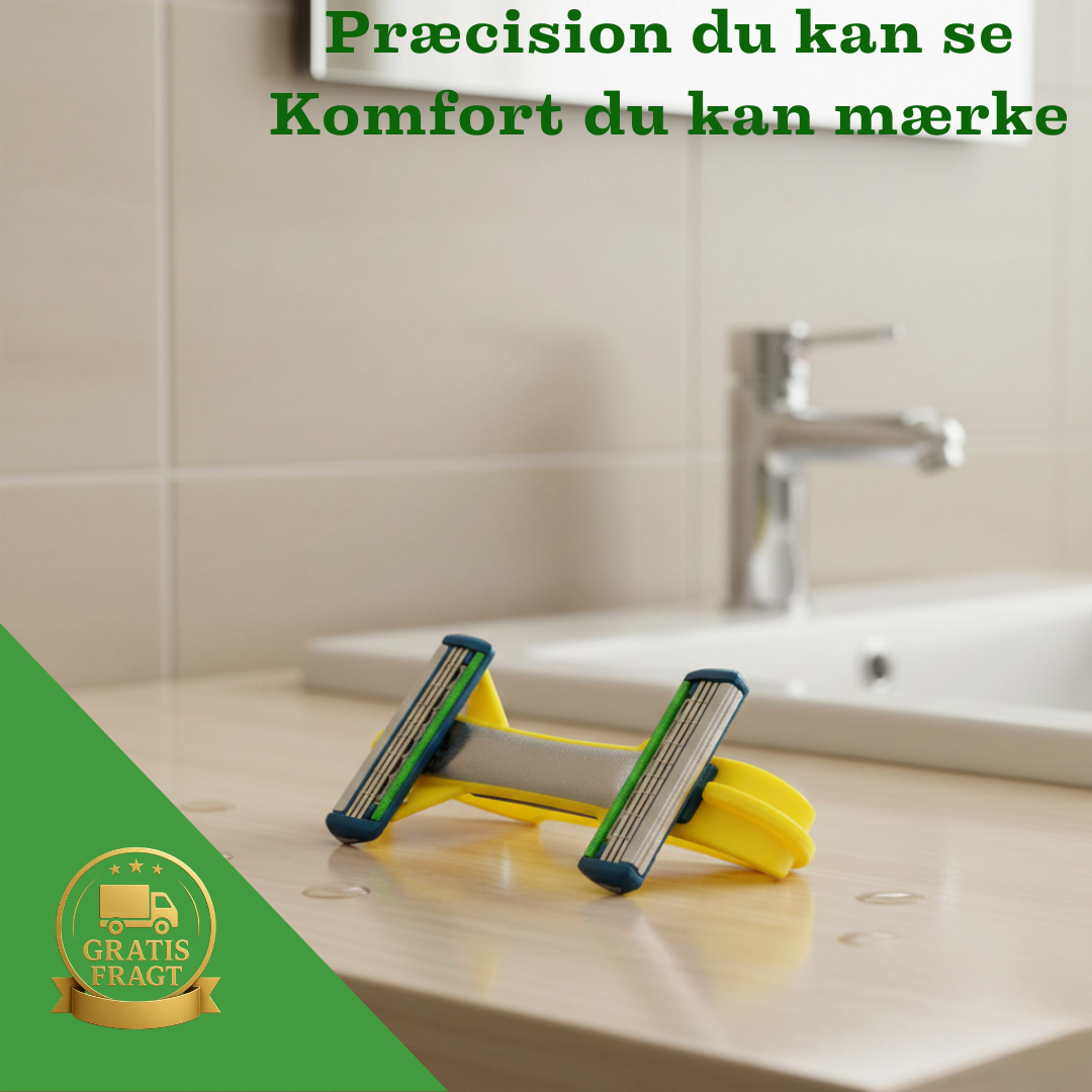 SKINBLADES — Hurtigt dobbelt-hoved barbersystem til en glat og præcis skaldet finish